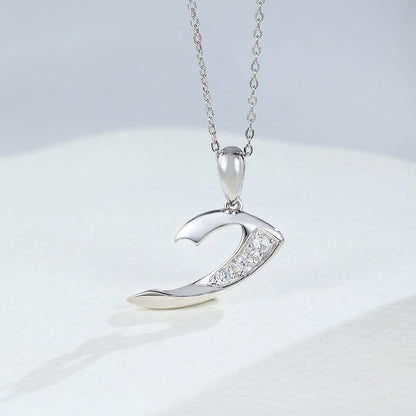 0.20 TCW Round Moissanite Charm Necklace