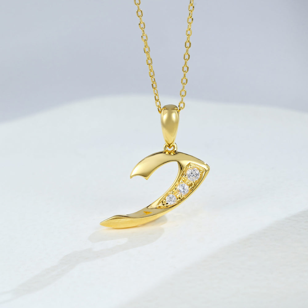 0.20 TCW Round Moissanite Charm Necklace