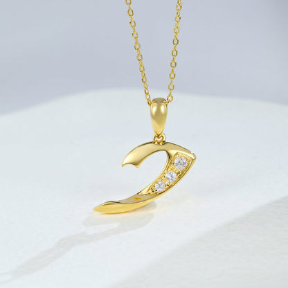 0.20 TCW Round Moissanite Charm Necklace