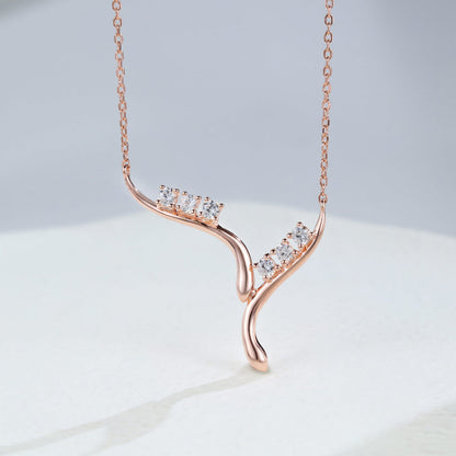 0.50 TCW Round Moissanite Multi Stone Necklace