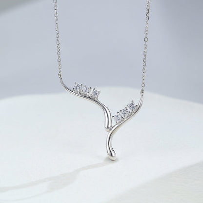 0.50 TCW Round Moissanite Multi Stone Necklace