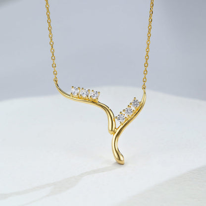 0.50 TCW Round Moissanite Multi Stone Necklace