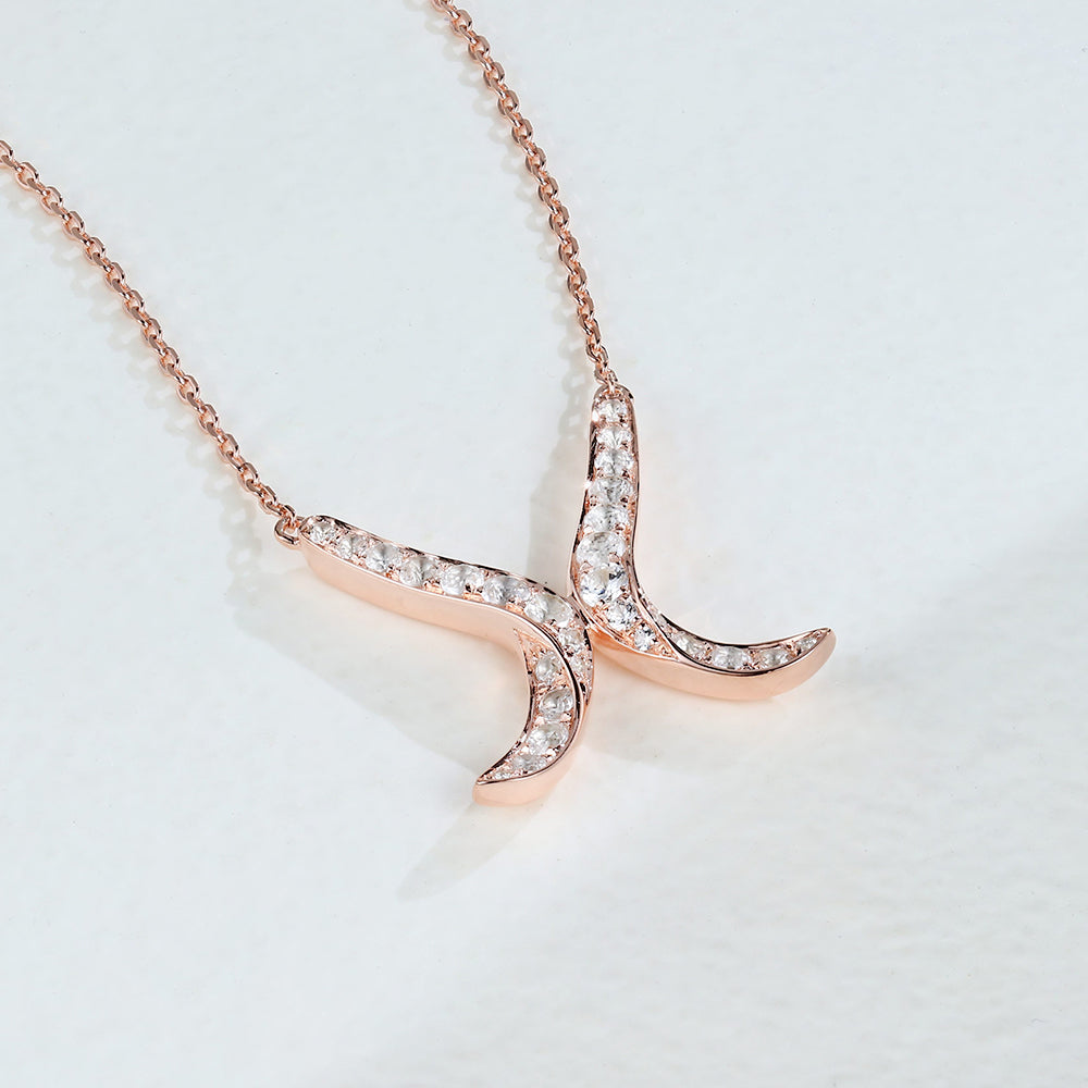 0.89 TCW Round Moissanite X-Shaped Necklace