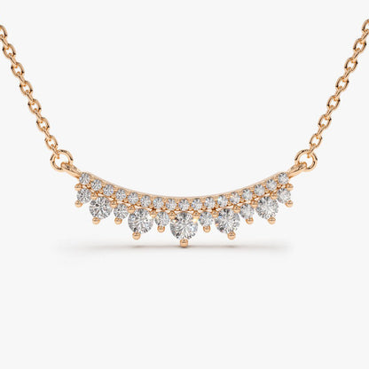 0.35 TCW Round Moissanite Multi Stone Necklace