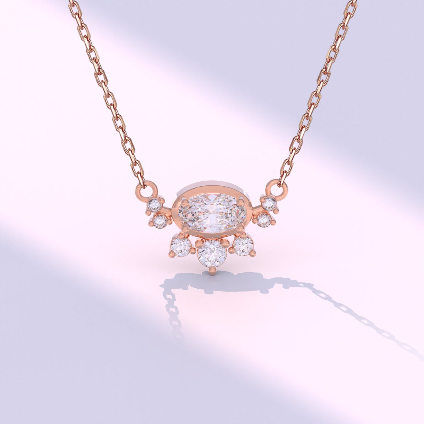 1.70 TCW Round Moissanite Multi Stone Necklace