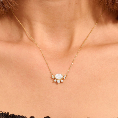 1.70 TCW Round Moissanite Multi Stone Necklace