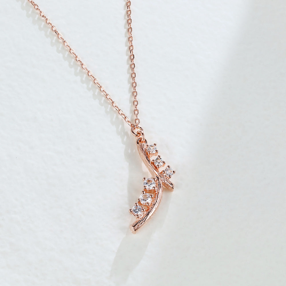 0.39 TCW Round Moissanite Cluster Necklace