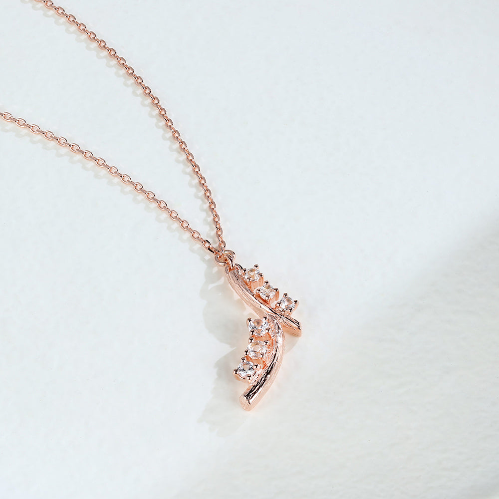 0.39 TCW Round Moissanite Cluster Necklace