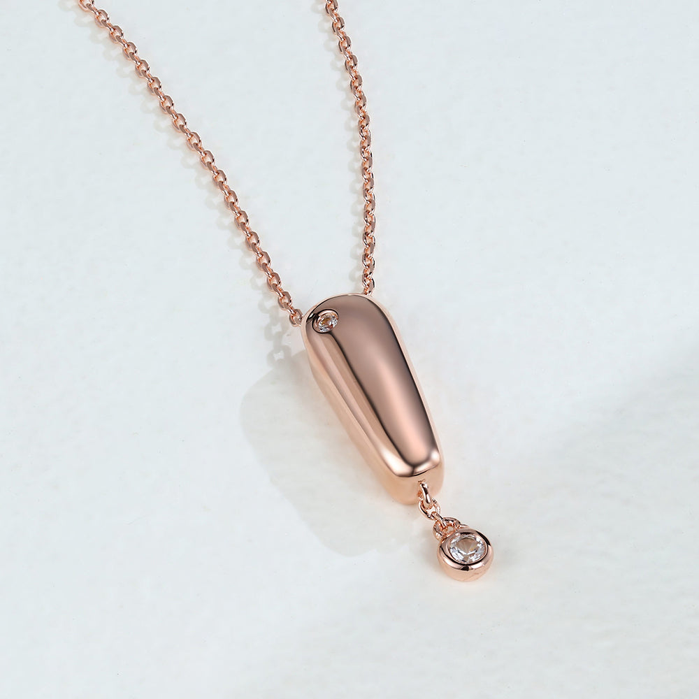 0.11 TCW Round Moissanite Bezel Charm Necklace
