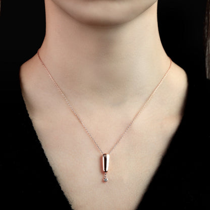 0.11 TCW Round Moissanite Bezel Charm Necklace