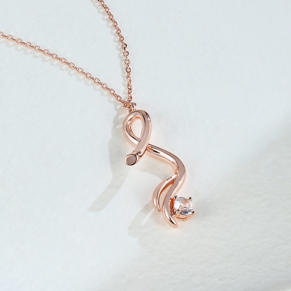 0.32 TCW Round Moissanite Twisted Solitaire Necklace