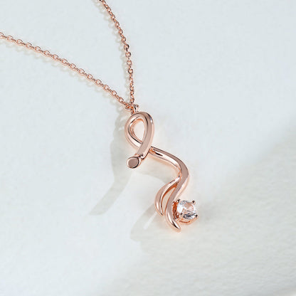0.32 TCW Round Moissanite Twisted Solitaire Necklace