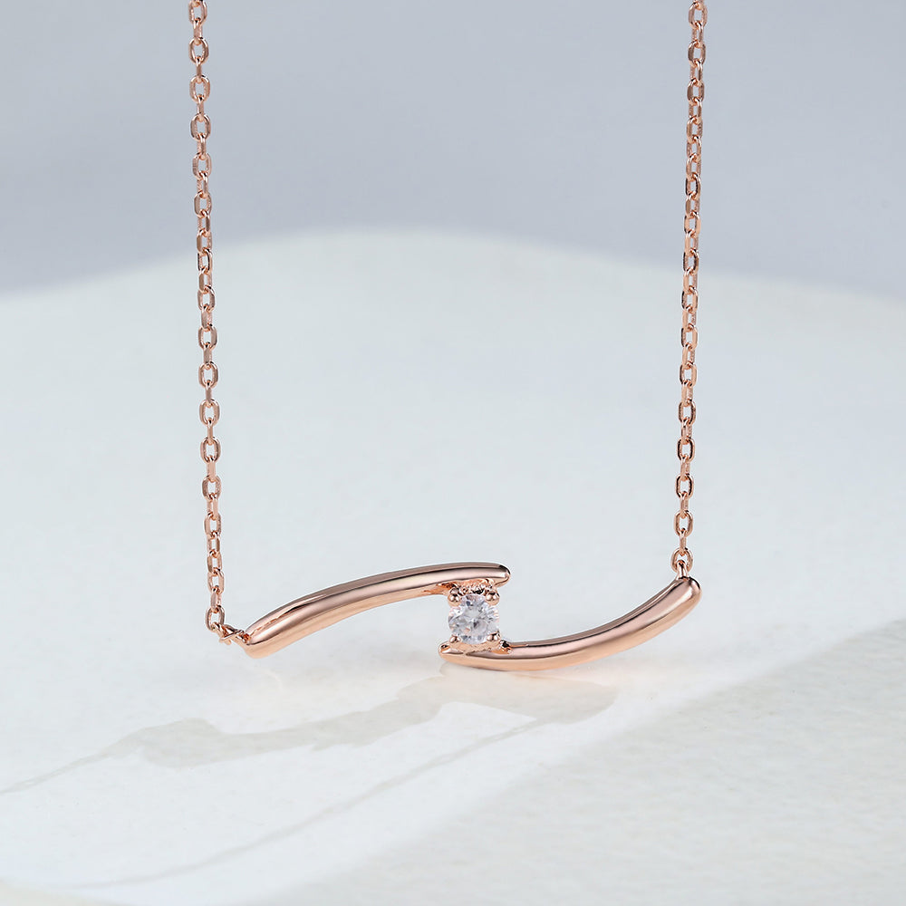 0.15 TCW Round Moissanite Solitaire Necklace