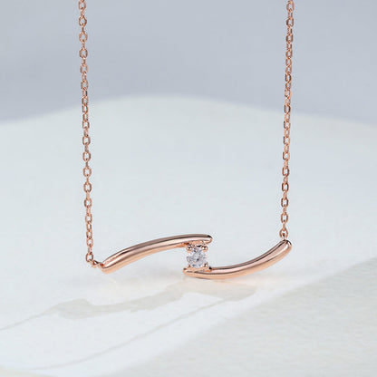 0.15 TCW Round Moissanite Solitaire Necklace