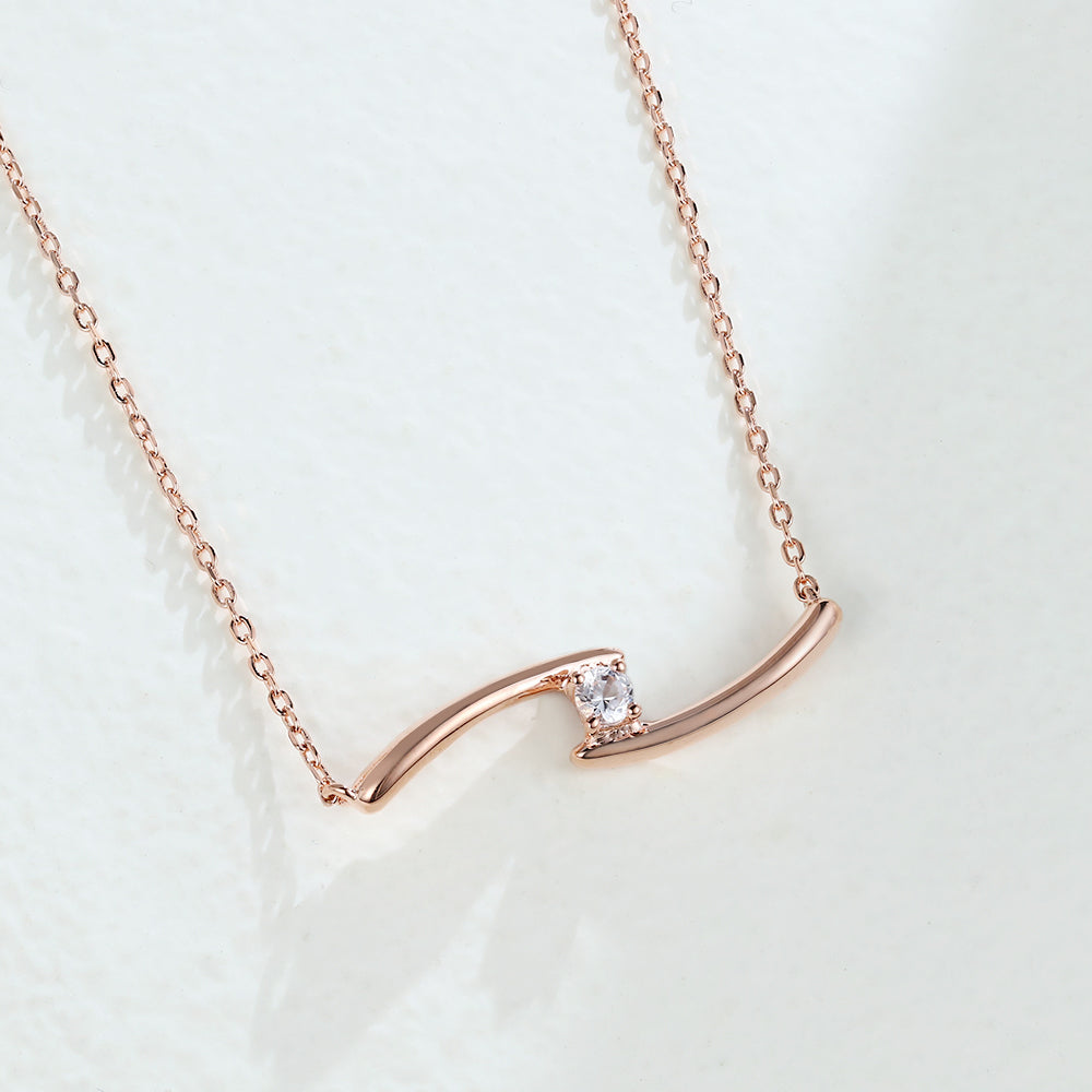 0.15 TCW Round Moissanite Solitaire Necklace