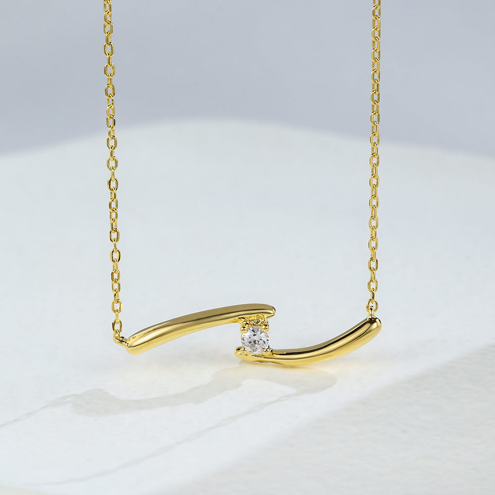 0.15 TCW Round Moissanite Solitaire Necklace