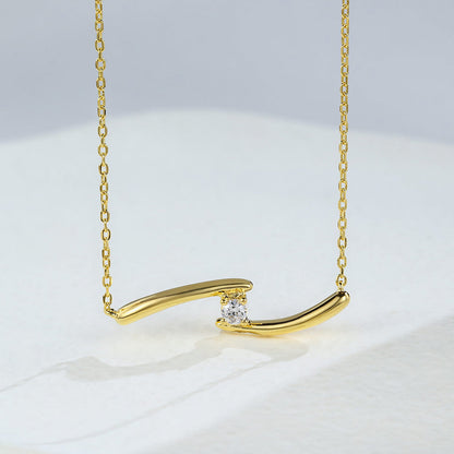 0.15 TCW Round Moissanite Solitaire Necklace