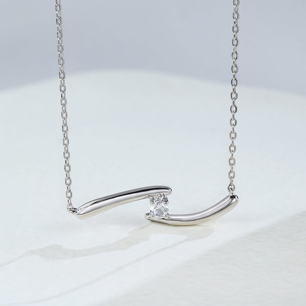 0.15 TCW Round Moissanite Solitaire Necklace