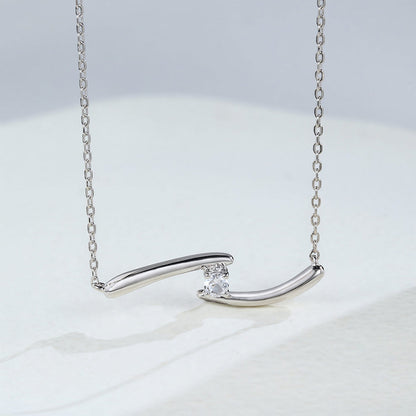 0.15 TCW Round Moissanite Solitaire Necklace