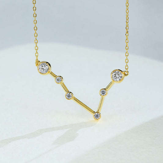 0.69 TCW Round Moissanite Pisces-Zodiac Sign Necklace