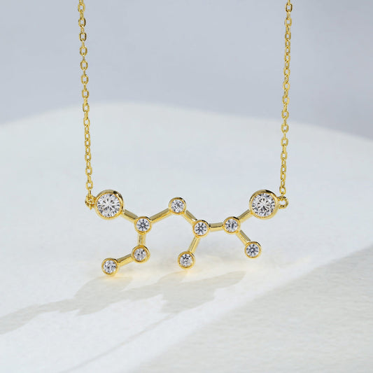 0.83 TCW Round Moissanite Sagittarius-Zodiac Sign Necklace