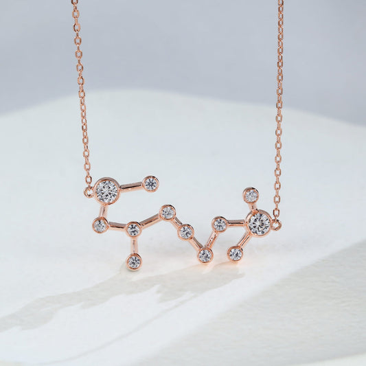 0.9 TCW Round Moissanite Scorpio-Zodiac Sign Necklace