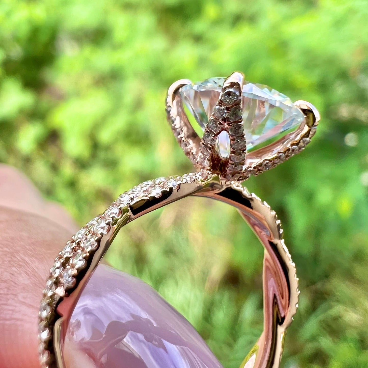 4.11 CT Round Twisted Pave Moissanite Engagement Ring