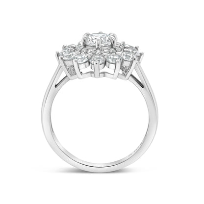 0.5 CT Round Cluster Moissanite Engagement Ring