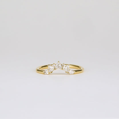 0.30 TCW Trillion & Round Curved Moissanite Wedding Band