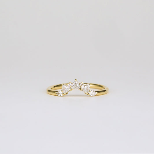 0.30 TCW Trillion & Round Curved Moissanite Wedding Band
