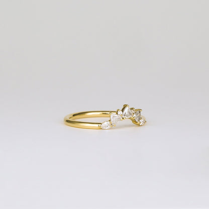 0.30 TCW Trillion & Round Curved Moissanite Wedding Band