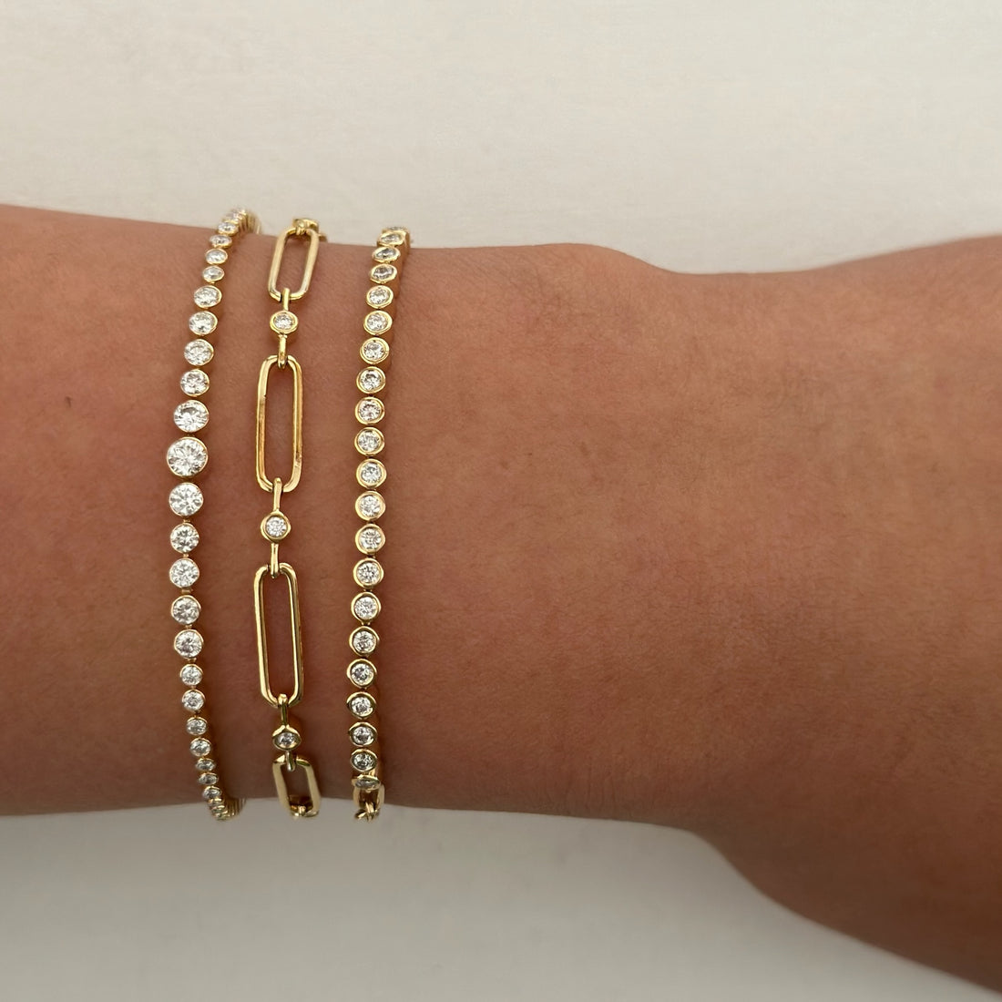 0.83 TCW Round Moissanite Half Eternity Bracelet