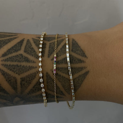 1.17 TCW Round Moissanite Tennis Bracelet