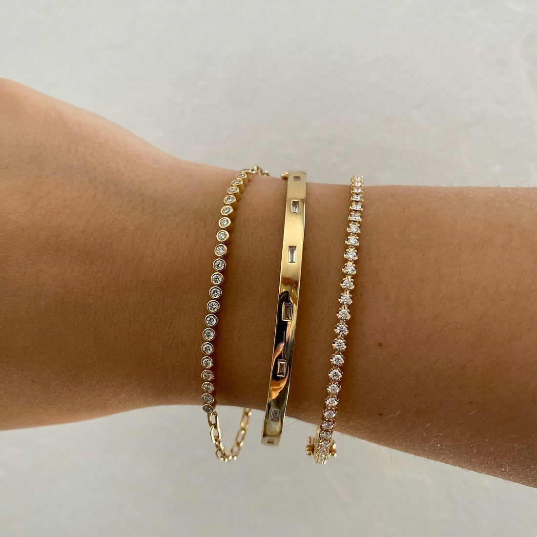 0.67 TCW Round Moissanite Tennis Bracelet