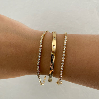 0.67 TCW Round Moissanite Tennis Bracelet