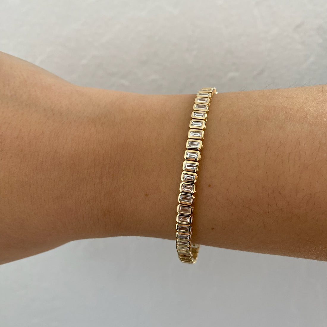 1.64 TCW Baguette Moissanite Tennis Bracelet
