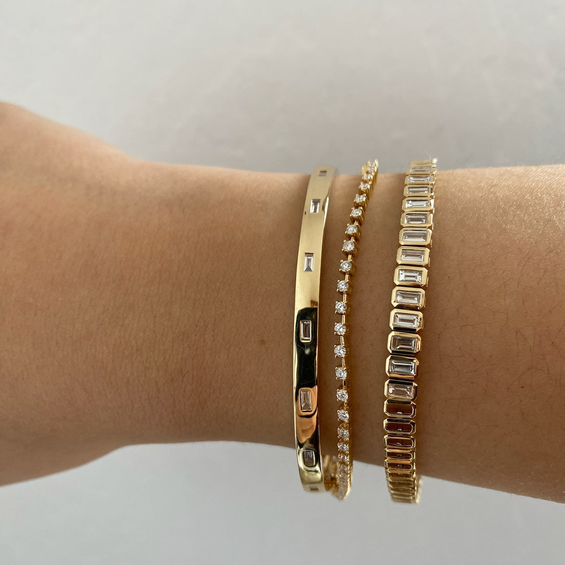 1.64 TCW Baguette Moissanite Tennis Bracelet