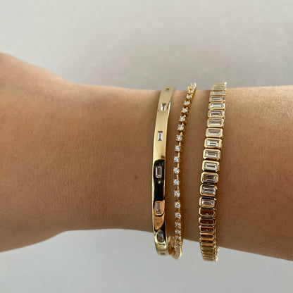 1.64 TCW Baguette Moissanite Tennis Bracelet