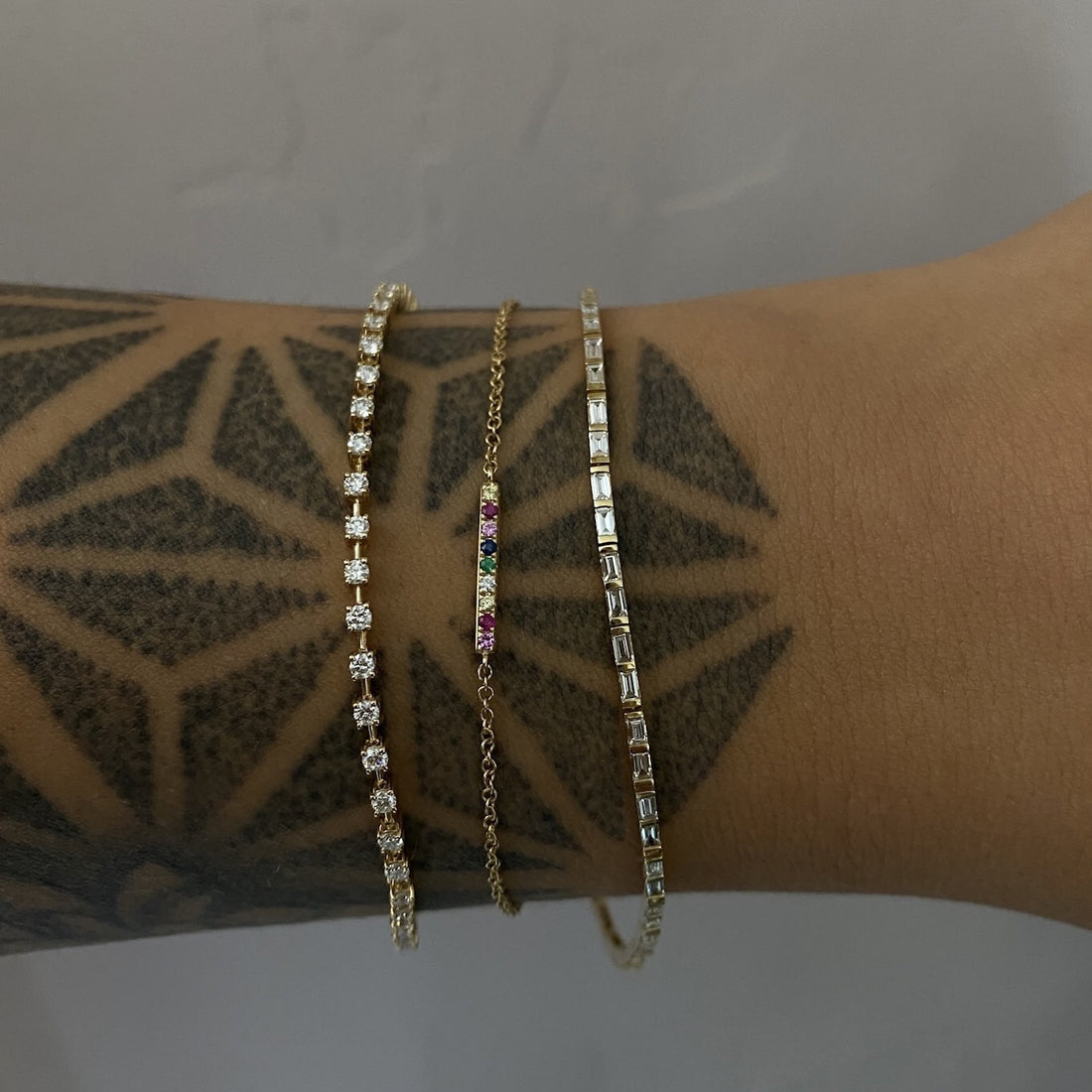 1.17 TCW Round Moissanite Tennis Bracelet