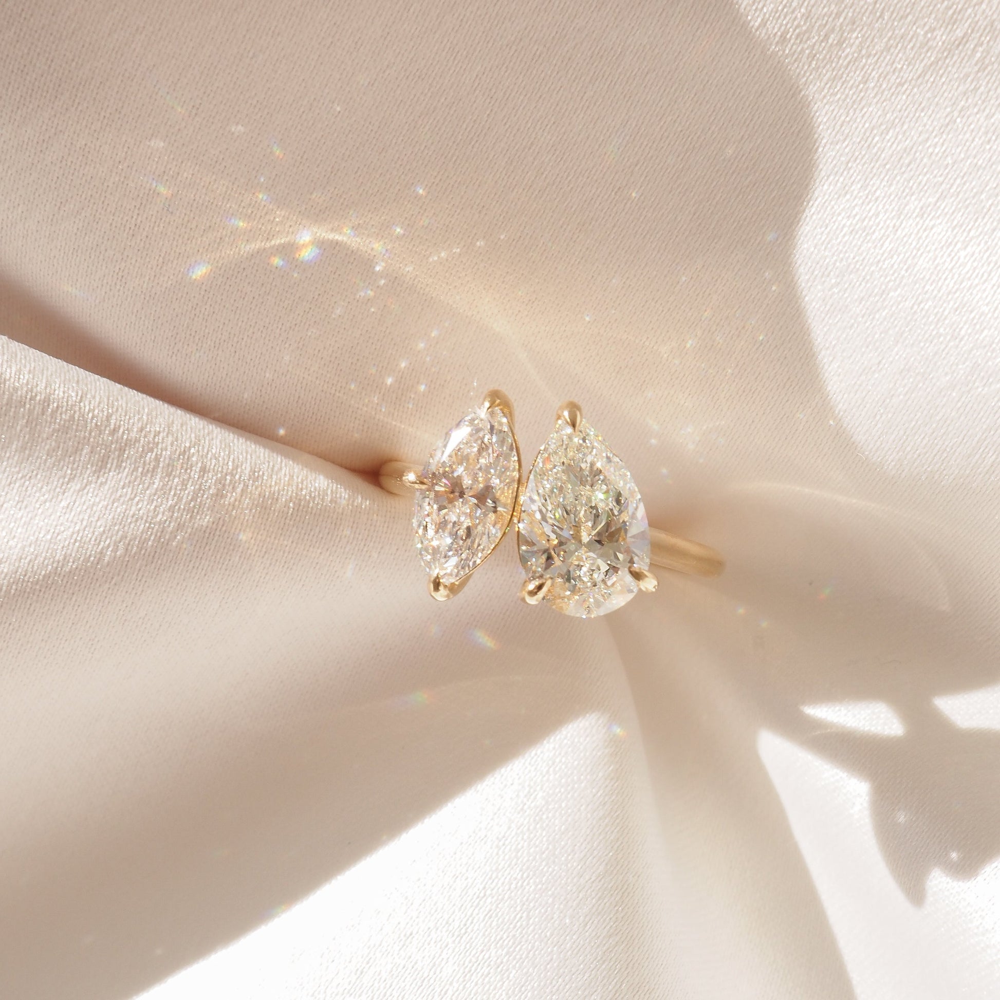 2 CT Emerald Pave Moissanite Engagement Ring