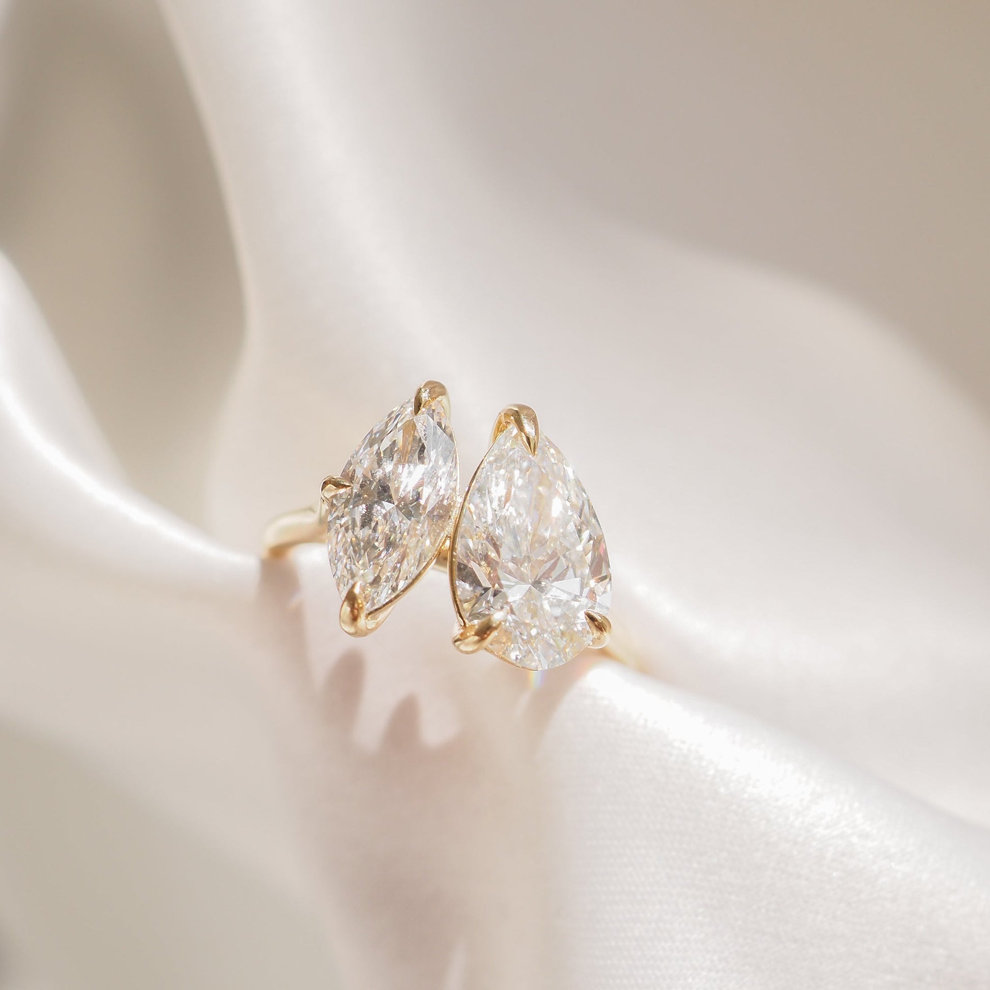 2 CT Emerald Pave Moissanite Engagement Ring