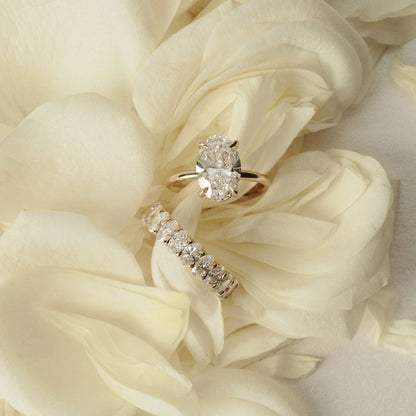2 CT Emerald Pave Moissanite Engagement Ring