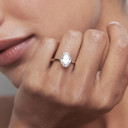 2 CT Emerald Pave Moissanite Engagement Ring