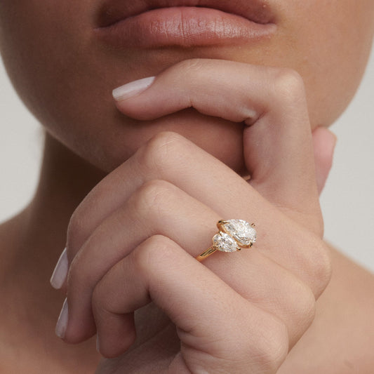 2 CT Emerald Pave Moissanite Engagement Ring