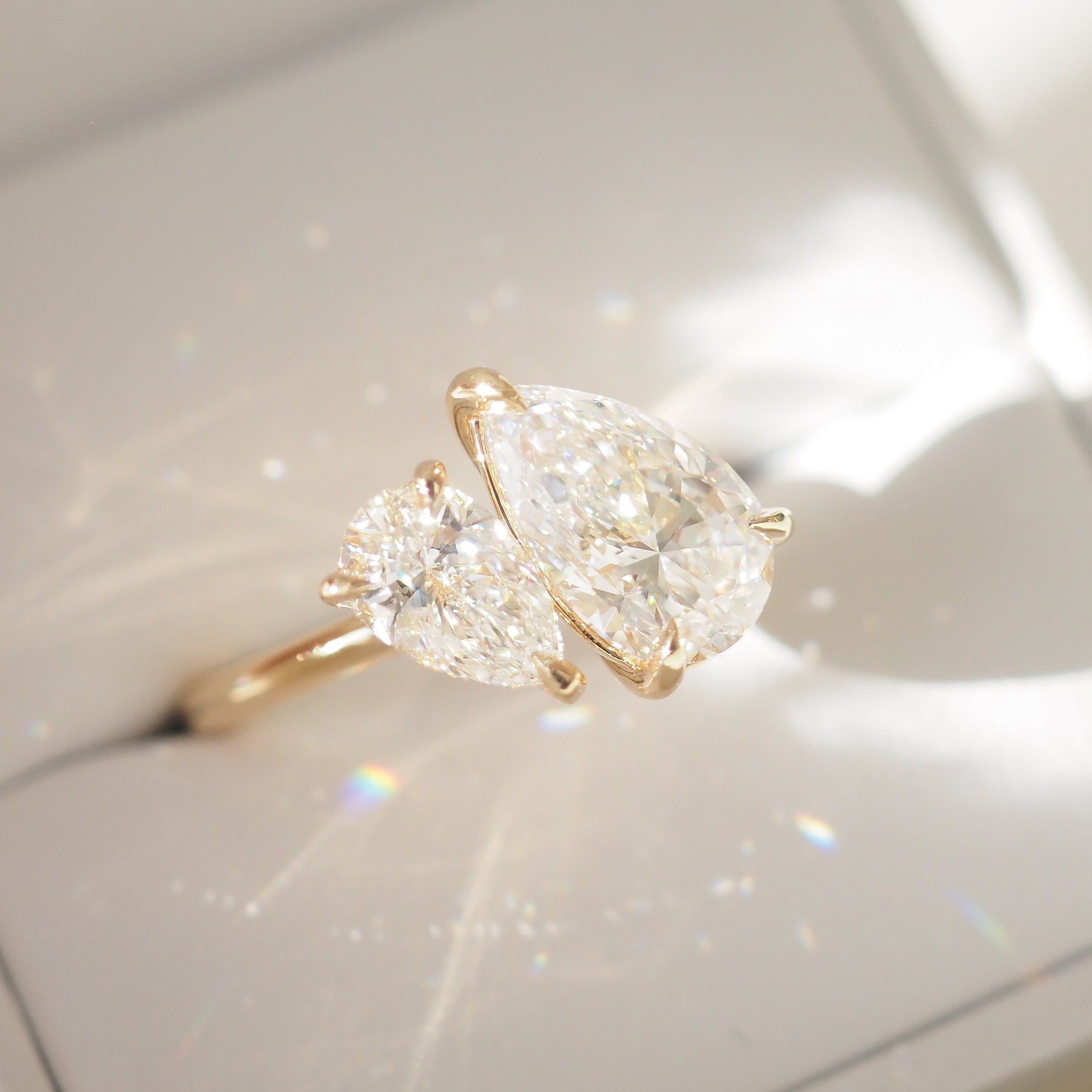 2 CT Emerald Pave Moissanite Engagement Ring
