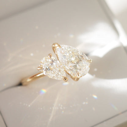 2 CT Emerald Pave Moissanite Engagement Ring