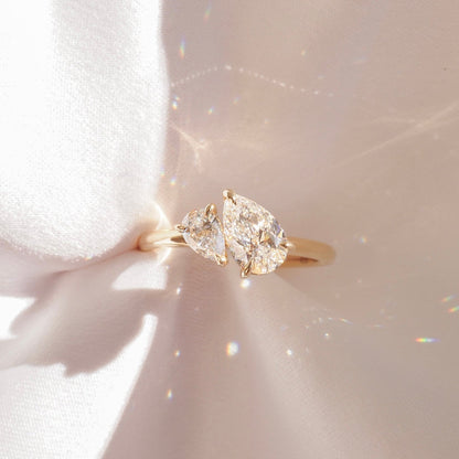 2 CT Emerald Pave Moissanite Engagement Ring