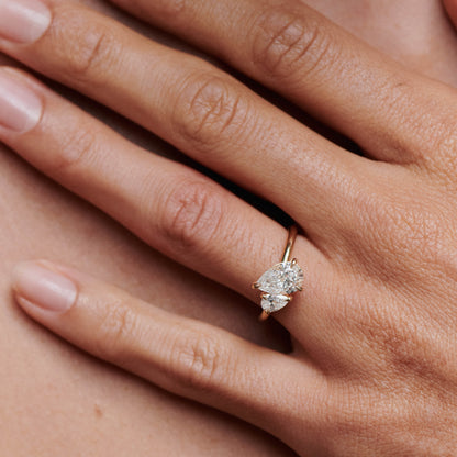 2 CT Emerald Pave Moissanite Engagement Ring