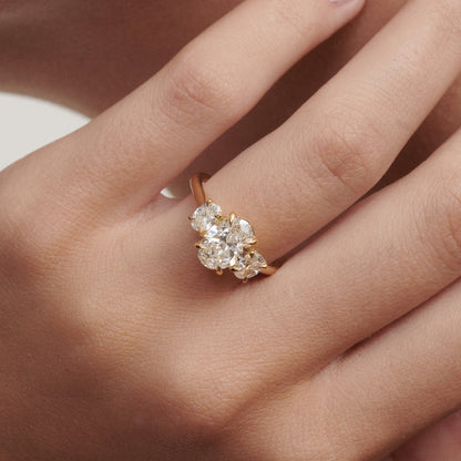 2 CT Emerald Pave Moissanite Engagement Ring