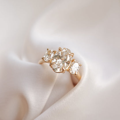 2 CT Emerald Pave Moissanite Engagement Ring